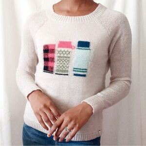 Woolrich Thermos Crewneck Sweater Wool Mohair Blend Novelty Outdoor Camping L